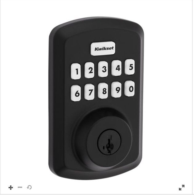 Kwikset Powerbolt 250 Series 992500-004 Keypad Electronic Lock, 3 Grade, Zinc, Matte Black, KW1 Keyway