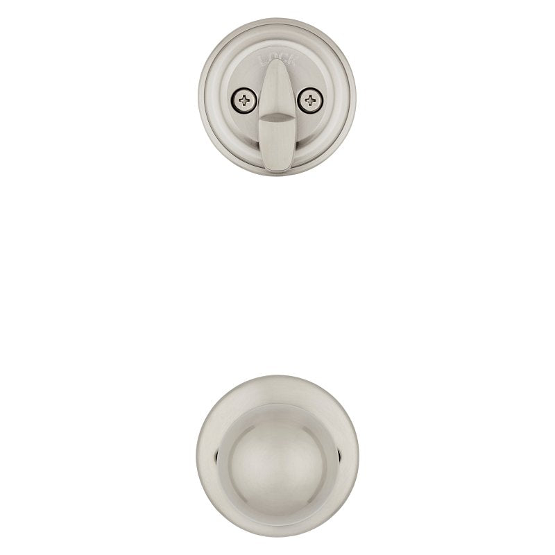 Kwikset 966P 15 Handleset Interior Trim, 3 Grade, Zinc, Satin Nickel, Knob Handle, 2-3/8, 2-3/4 in Backset, Residential