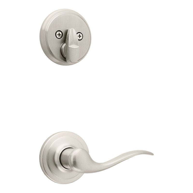 Kwikset 966TNL LH 15 V1 UNIV Deadbolt Interior Pack, 2 Grade, Turnpiece Lock, Keyed Key, Zinc, Satin Nickel, Residential
