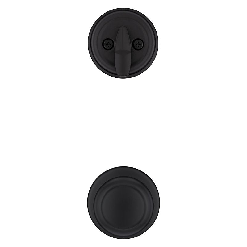 Kwikset 966CV 514 UNIV Handleset Interior Trim, 3 Grade, Keyed Key, Zinc, Matte Black, Knob Handle, Residential