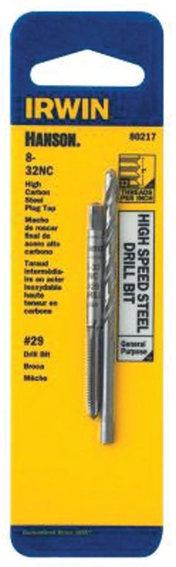 Irwin Hanson 80217 Tap and Drill Bit Set, HCS/HSS, #29 Drill Bit
