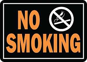 Hy-Ko Hy-Glo Series 811 Identification Sign, 9-1/4 x 14 in Dimensions, Rectangular, NO SMOKING, Black Background, 12/PK, Pack of 12