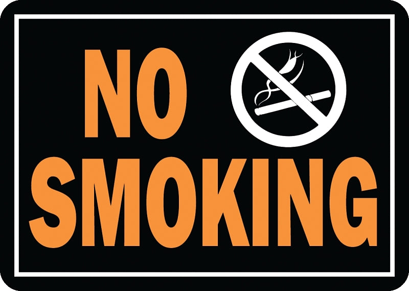 Hy-Ko Hy-Glo Series 811 Identification Sign, 9-1/4 x 14 in Dimensions, Rectangular, NO SMOKING, Black Background, 12/PK, Pack of 12