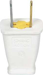 Eaton Wiring Devices SA540W Electrical Plug, Polarized, Spring Action, 21/64 in, 2-Pole, 15 A, 125 V, NEMA: NEMA 1-15