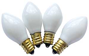 Hometown Holidays 19151 Replacement Bulb, 5 W, Candelabra Lamp Base, Incandescent Lamp, Ceramic White Light