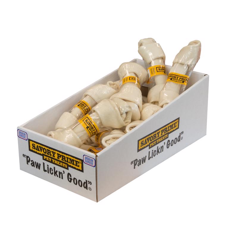 Savory Prime Large Adult Knotted Bone Natural 8-9 in. L 1 pk, Pack of 14