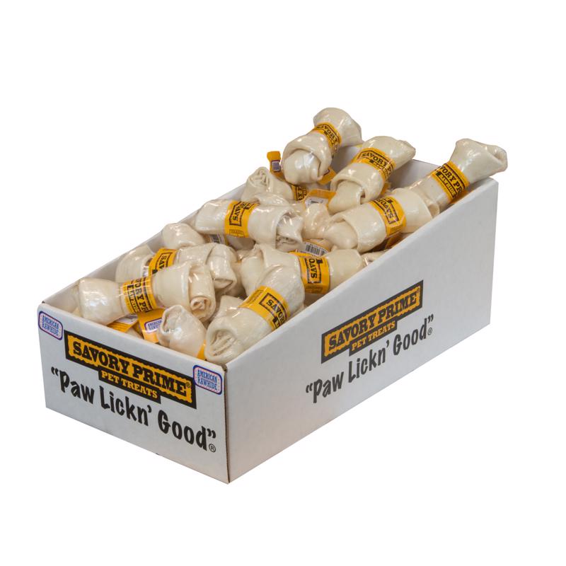 Savory Prime Small Adult Knotted Bone Natural 4-5 in. L 1 pk, Pack of 48