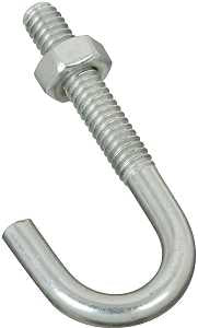 National Hardware 2195BC Series N232-884 J-Bolt, 1/4-20 Thread, 1.31 in L Thread, 2-5/16 in L, 100 lb Working Load, Pack of 10