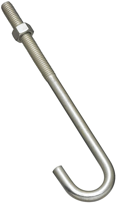 National Hardware 2195BC Series N232-967 J-Bolt, 3/8-16 Thread, 3 in L Thread, 7 in L, 225 lb Working Load, Steel, Pack of 10