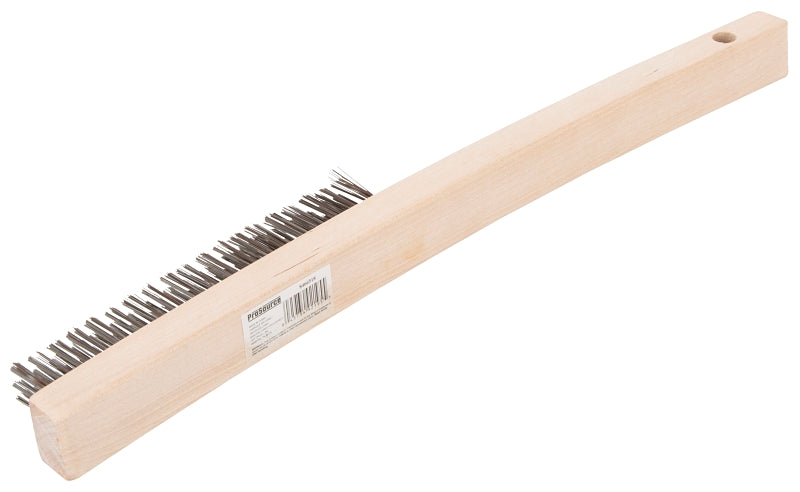 ProSource WB00319S Wire Brush, 5-7/8 in L Brush, 5/8 in W Brush, Metallic Bristle, Hardwood Handle, 7 in L Handle