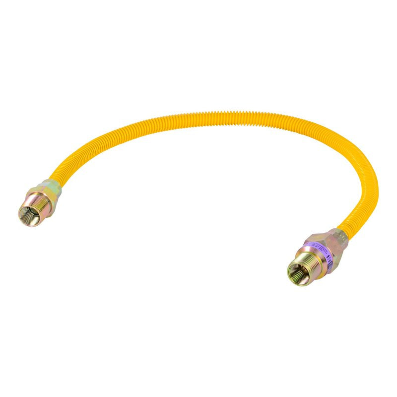 Eastman 10YE50V024B Gas Connector, 3/8 x 1/2 in, FIP x MIP, Stainless Steel, Epoxy-Coated, 24 in L, 3/8 in OD