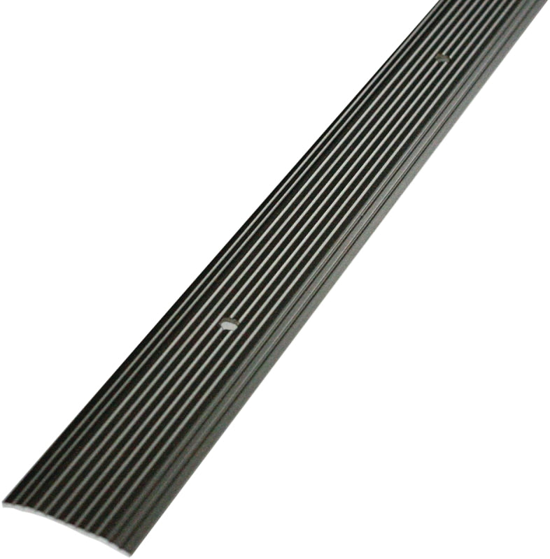 M-D 43872 Seam Binder, 36 in L, 1-1/4 in W, Fluted Surface, Aluminum, Pewter