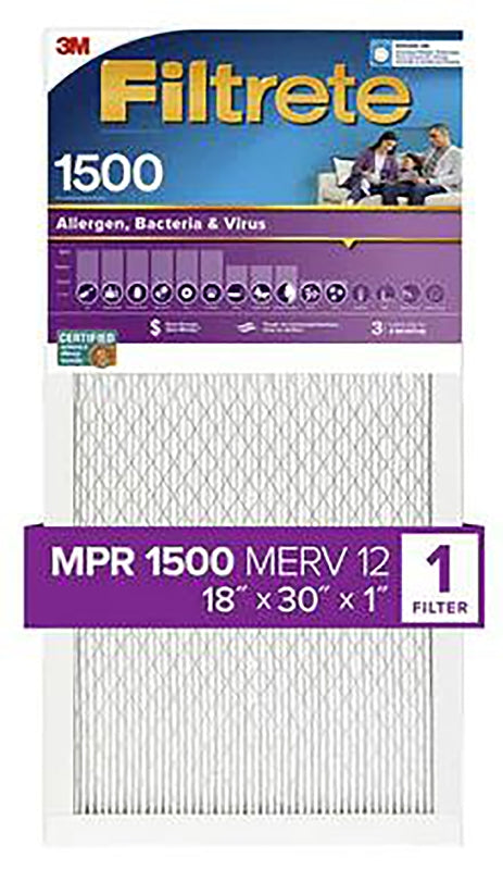 Filtrete 2028DC-4 Air Filter, 18 in L, 30 in W, 12 MERV, 1500 MPR, Pack of 4