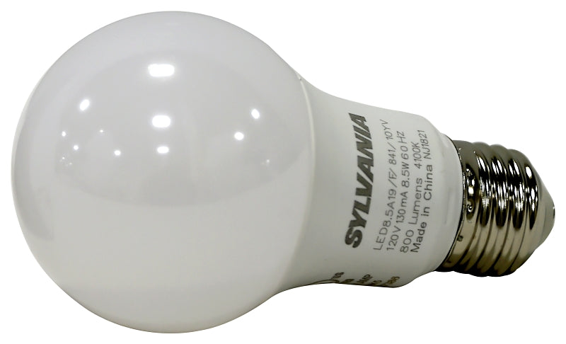 Sylvania 40212 LED Bulb, General Purpose, 800 Lumens, 8.5 W, 120 V, 60 W Equivalent, E26 Lamp Base, Frosted, Pack of 6