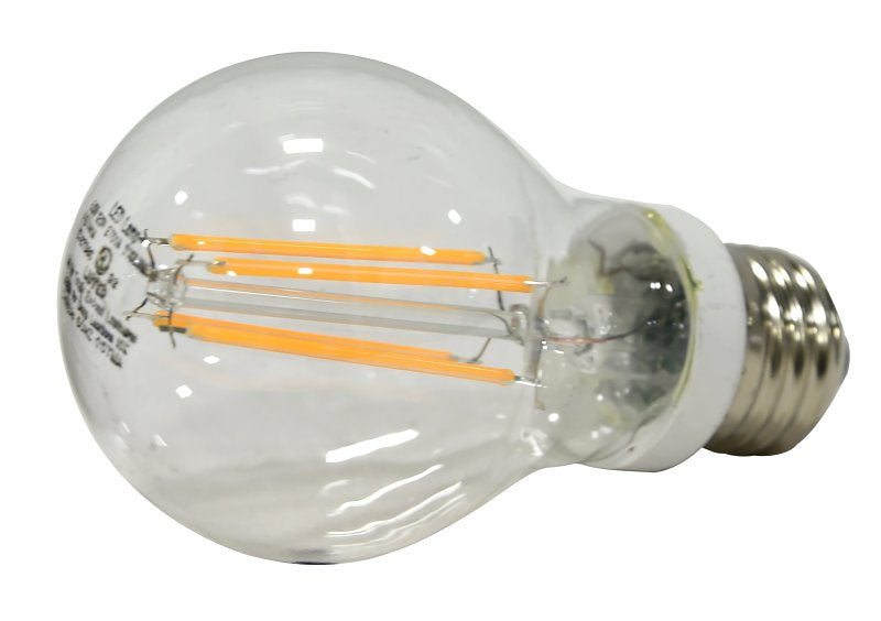Sylvania 40700 LED Bulb, General-Purpose, A19 Lamp, 60 W Equivalent, E26 Lamp Base, Dimmable, Clear, Soft White Light, Pack of 6