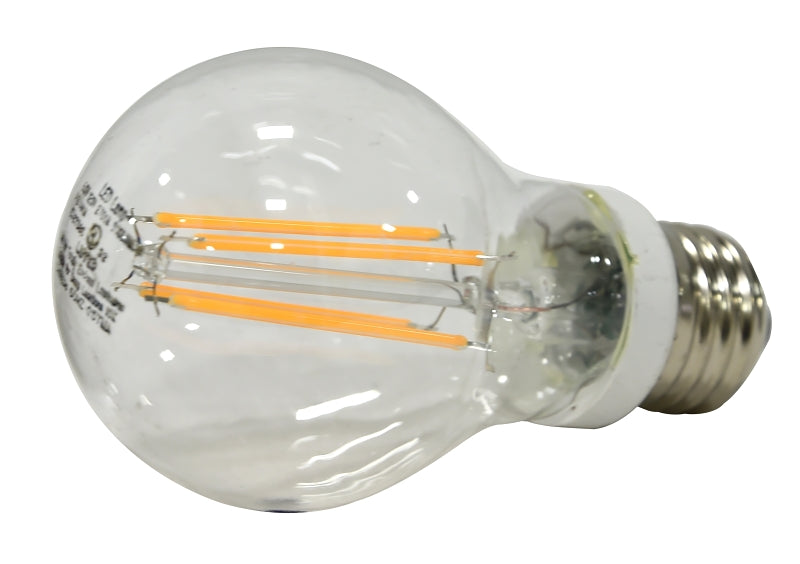Sylvania 40700 LED Bulb, General-Purpose, A19 Lamp, 60 W Equivalent, E26 Lamp Base, Dimmable, Clear, Soft White Light, Pack of 6