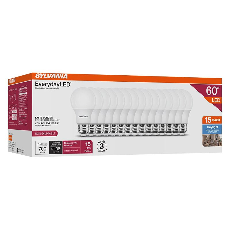 Sylvania 42133 LED Bulb, A19 Lamp, Daylight, 5000 K Color Temp