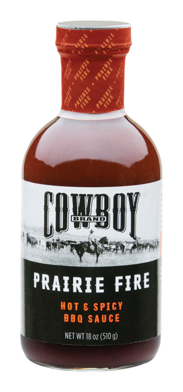 Cowboy Prairie Fire Hot and Spicy BBQ Sauce 18 oz, Pack of 6