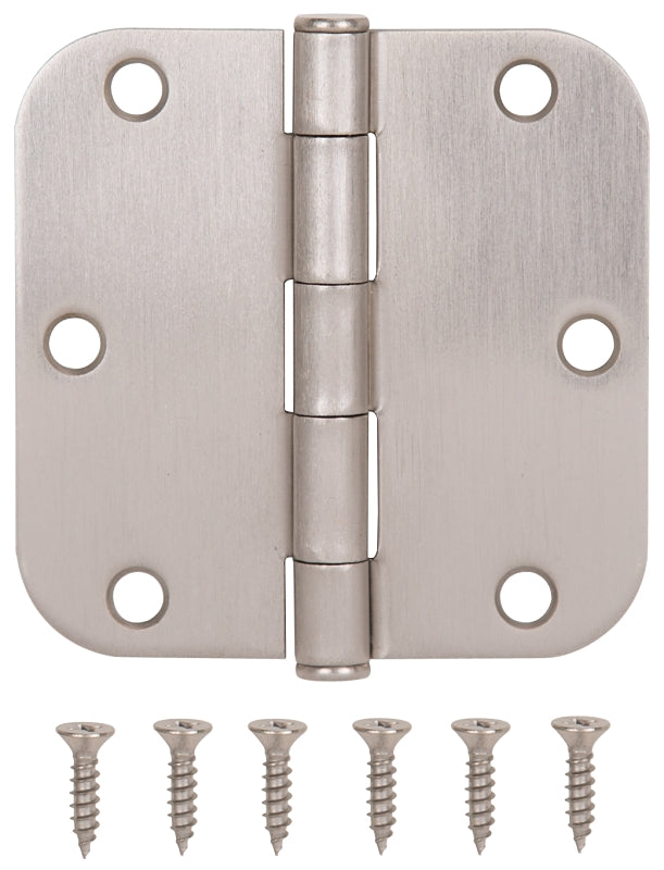 ProSource 20347SNX Door Hinge, 3-1/2 in H Door Leaf, 3-1/2 in W Door Leaf, 2.2 mm Thick Door Leaf, 3-1/2 x 3-1/2 in