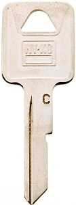 Hy-Ko 11010B50 Key Blank, B50 Key Number, Brass, Nickel, Pack of 10