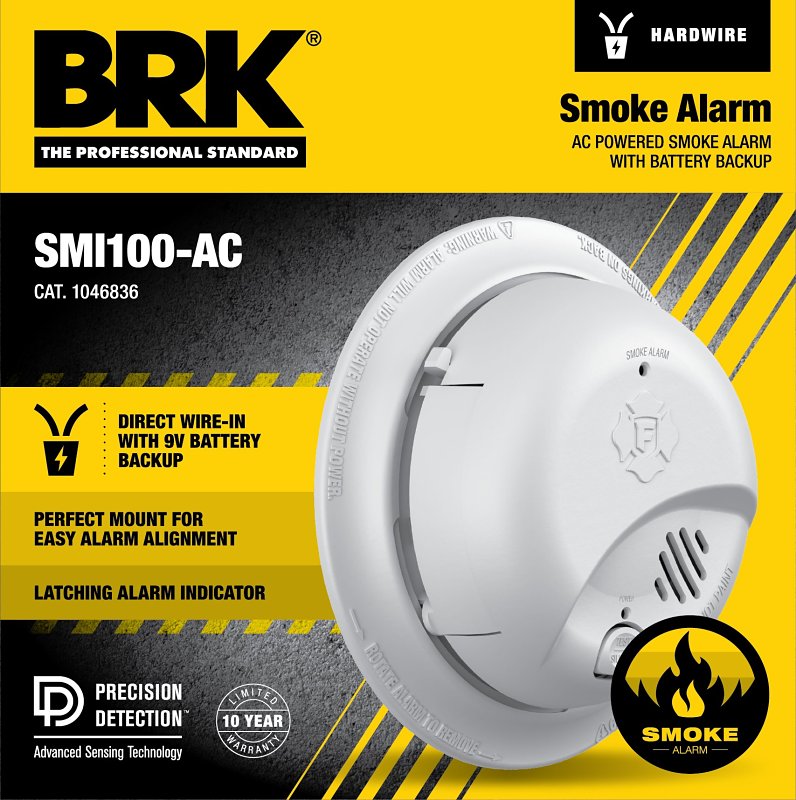 First Alert 1046836 Smoke Alarm, Ionization Sensor, 85dB at 10 ft, White