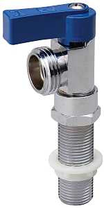 B & K 102-210 Replacement Washing Machine Valve, Brass, Blue, Chrome-Plated, For: Washing Machine Outlet Boxes