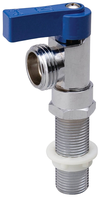 B & K 102-210 Replacement Washing Machine Valve, Brass, Blue, Chrome-Plated, For: Washing Machine Outlet Boxes
