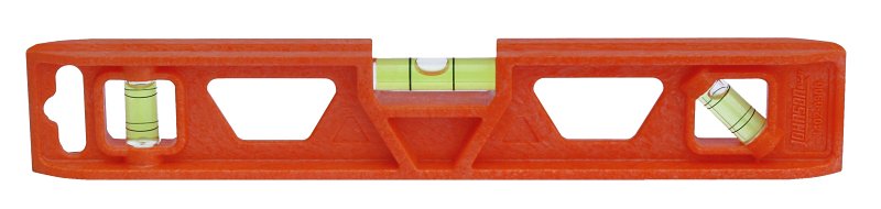 Johnson 1402-0900 Torpedo Level, 9 in L, 3-Vial, Non-Magnetic, Structo-Cast, Orange
