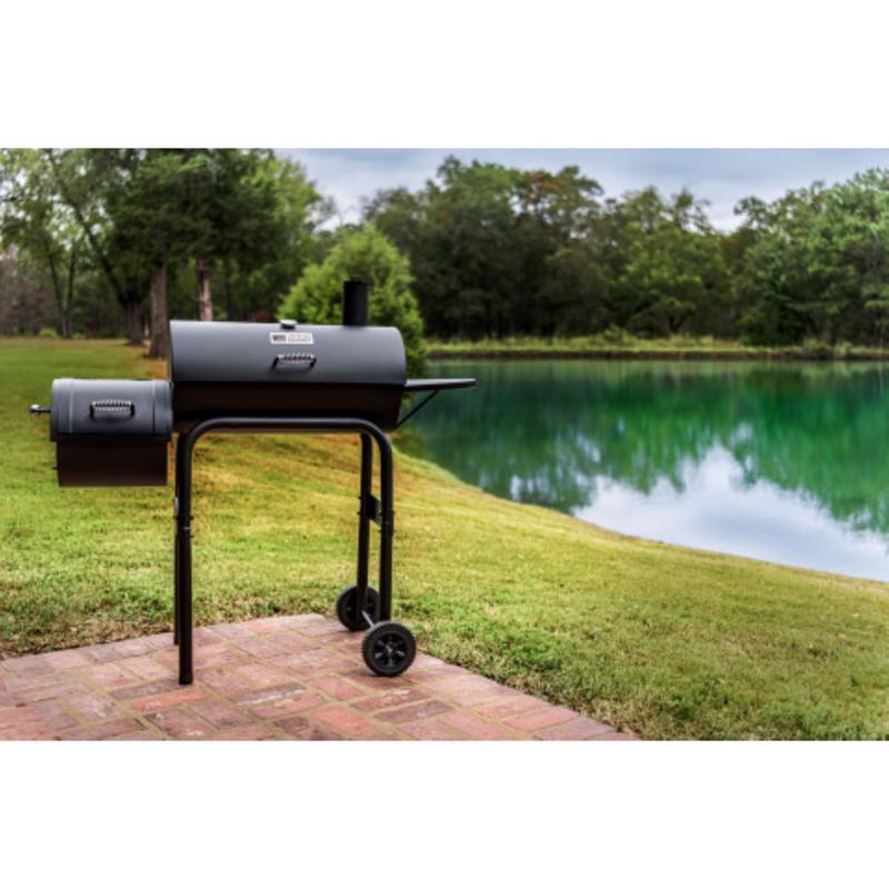 American Gourmet Charcoal Offset Smoker Black