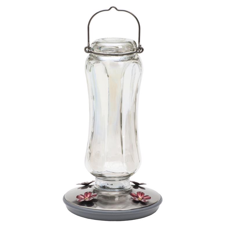 Perky-Pet Hummingbird 16 oz Glass/Metal Nectar Bird Feeder 4 ports, Pack of 2
