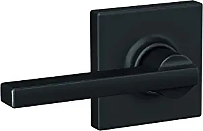Schlage F Series F10 LAT 622 COL Passage Lever, Mechanical Lock, Matte Black, Metal, Residential, 2 Grade, ADA Compliant