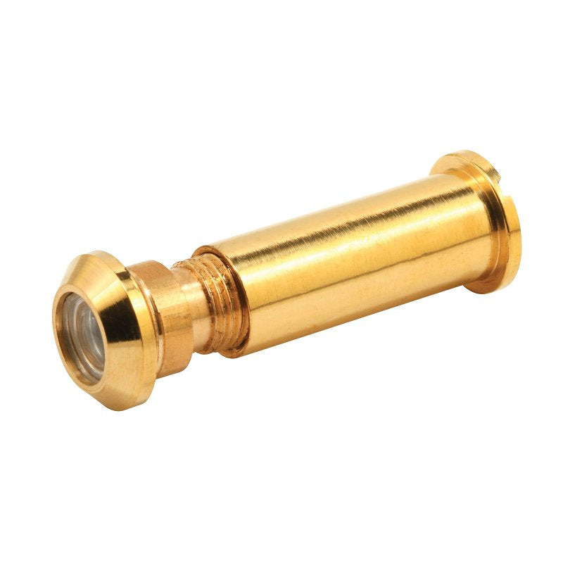Defender Security U 9895 Door Viewer, 160 deg Viewing, 1-5/16 to 2-1/8 in Thick Door, Brass, Brass