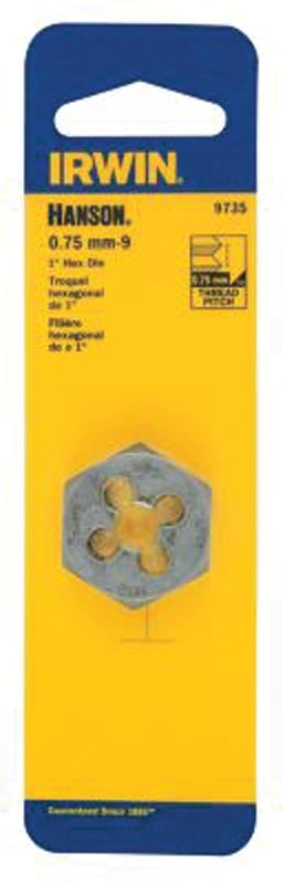 Irwin Hanson 9733 Metric Die, M8-1 Thread, Fine Thread, Right Hand Thread, HCS