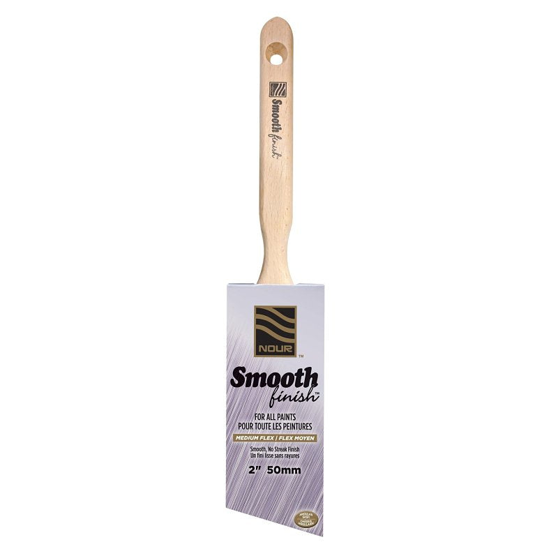 Nour 4441-50N Paint Brush, 2 in W, Angular Brush, Synthetic Bristle, Sash Handle
