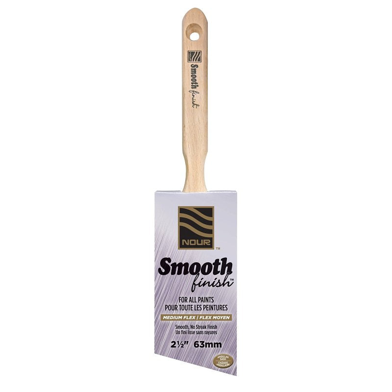 Nour 4441-63N Paint Brush, 2-1/2 in W, Angular Brush, Synthetic Bristle, Sash Handle