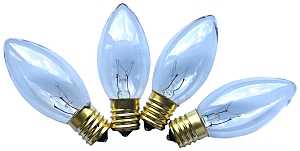 Hometown Holidays 16520 Type C Light Bulb, 7 W, Intermediate Lamp Base, Incandescent, Clear, 3000 hr Average Life, Pack of 25