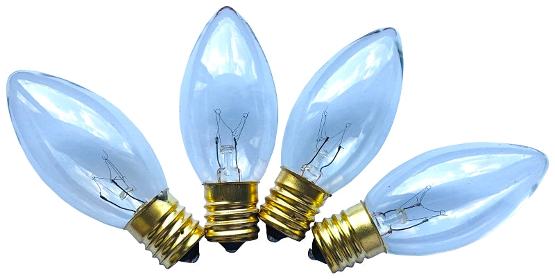 Hometown Holidays 16520 Type C Light Bulb, 7 W, Intermediate Lamp Base, Incandescent, Clear, 3000 hr Average Life, Pack of 25