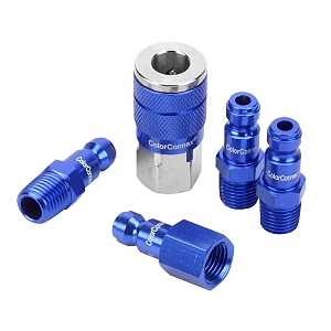 ColorConnex A72456C Coupler and Plug Kit, Type-C, 1/4 in, FNPT x MNPT, Aluminum/Steel