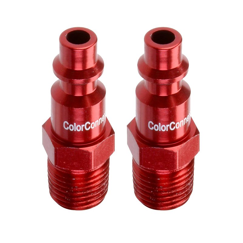 ColorConnex A73440D-2PK Plug, Industrial Interchange, 1/4 in, MNPT, Aluminum, 2/PK