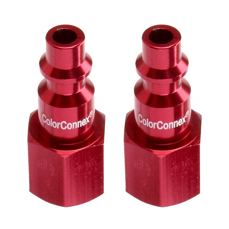 ColorConnex A73430D-2PK Plug, Industrial Interchange, 1/4 in, FNPT, Aluminum, 2/PK