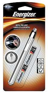 Energizer PLED23AEH LED Penlight, AAA Battery, 11 Lumens Lumens, 27 m Beam Distance, 16 hr Run Time, Silver