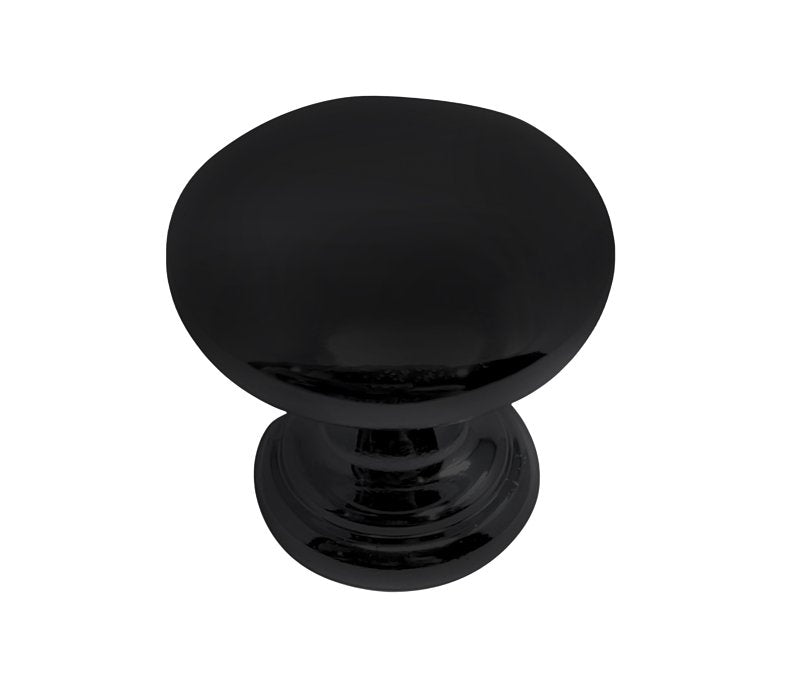 Laurey Summerland Series 12120 Cabinet Knob with Ring Base, 1 in Projection, Zinc, Matte Black
