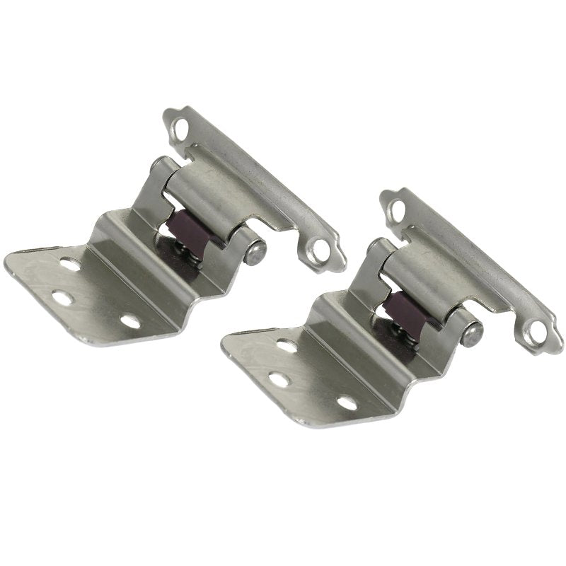 Laurey 28639 Cabinet Hinge, 3/8 in Inset, Self Close, Satin Chrome