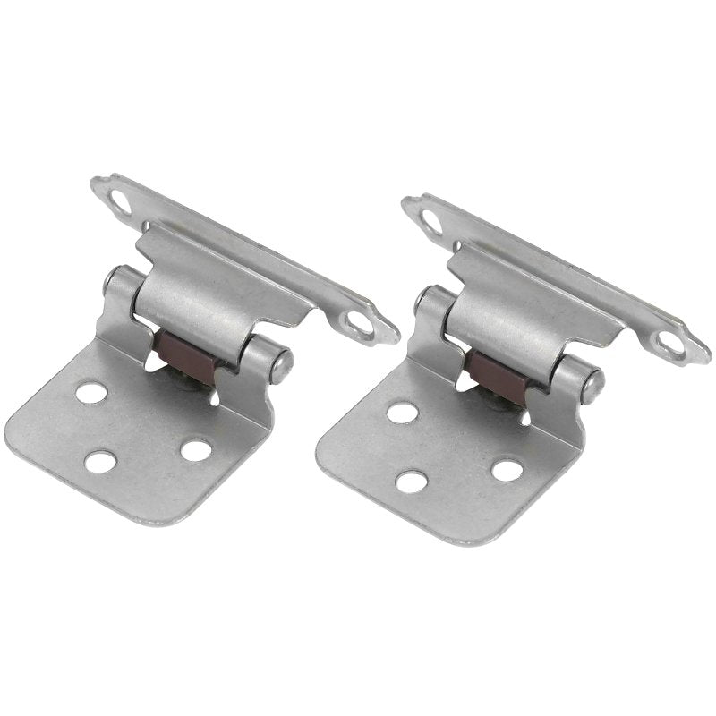 Laurey 28739 Cabinet Hinge, Steel, Satin Chrome, Self Close, Flush Mounting