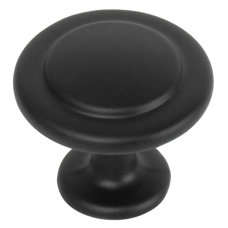 Laurey Newport Series 57020 Cabinet Knob, 1.02 in Projection, Zinc, Matte Black
