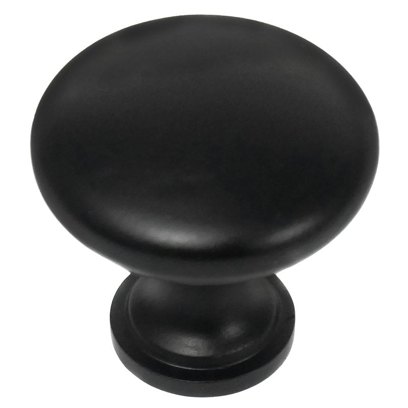 Laurey Ultima Series 54620 Cabinet Knob, 30 mm Projection, Steel, Matte Black, Pack of 25