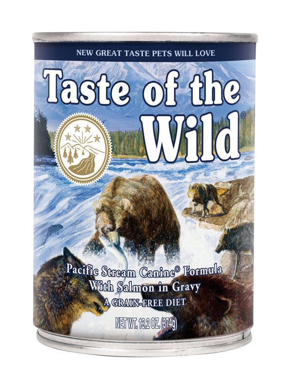 Taste of the Wild Pacific Stream Canine Adult Salmon Wet Dog Food Grain Free 13.2 oz, Pack of 12