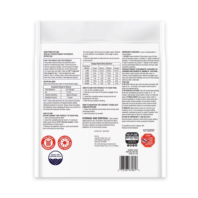 HTH Pool Care Granule Chlorine Stabilizer 4 lb, Pack of 4