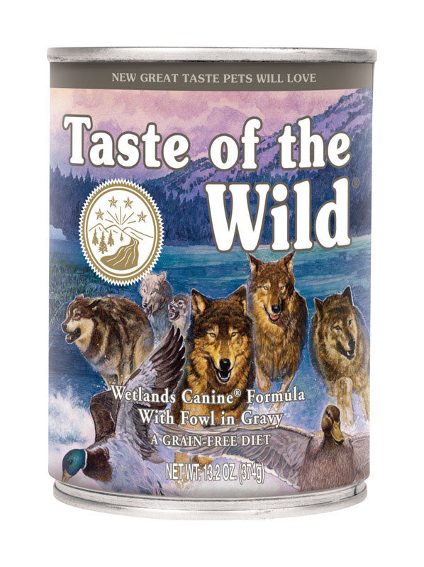 Taste of the Wild Wetland Adult Duck Dog Food Grain Free 13.2 oz, Pack of 12
