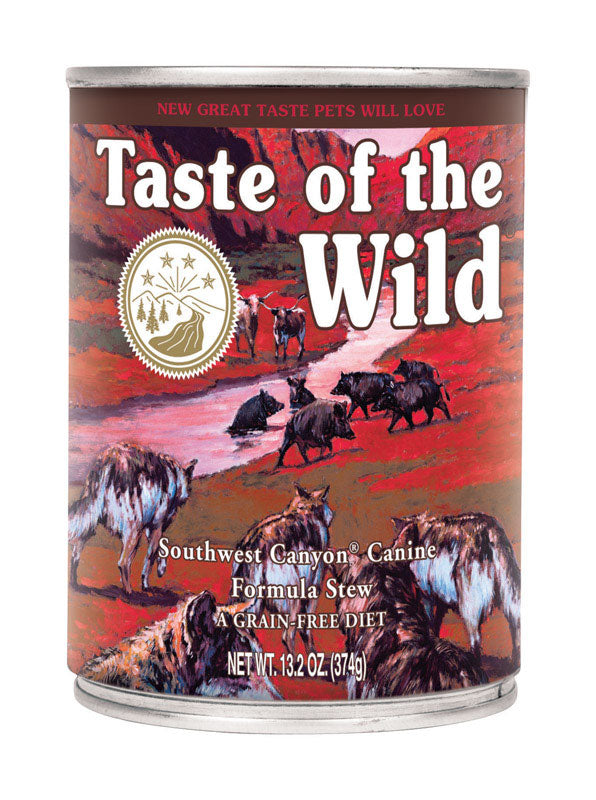 Taste of the Wild Southwest Canyon Adult Wild Boar Chunks in Gravy Dog Food Grain Free 13.2 oz, Pack of 12